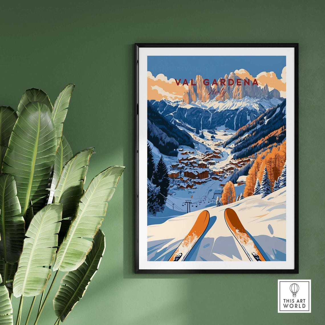 Val Gardena Ski Resort Travel Poster - Image 2