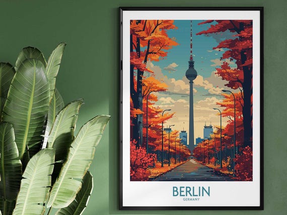 Berlin Art Print Germany Poster Wall Gift Home Decor Travel Artwork Illustration