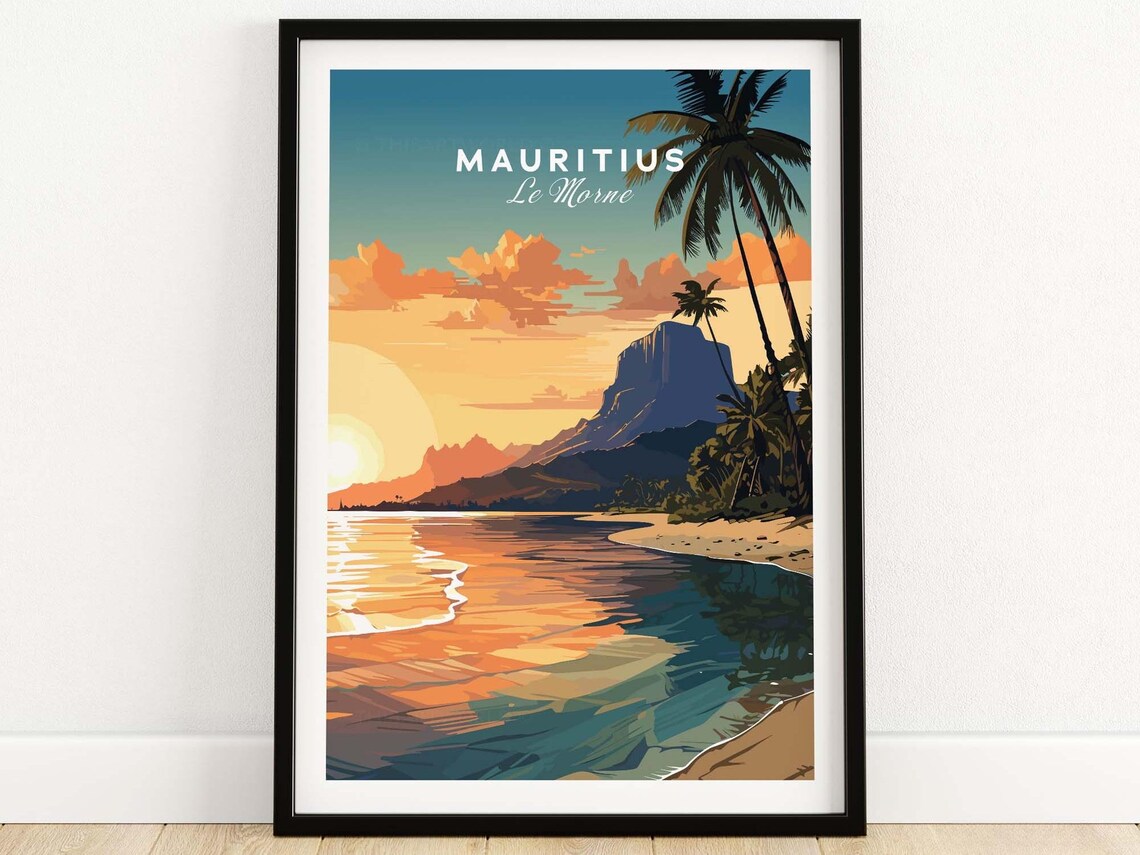 Le Morne Mauritius Travel Poster Art Print