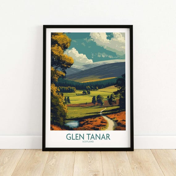 Glen Tanar Poster Scotland Cairngorms National Park Aberdeenshire Gift Art Lovers Illustration Print