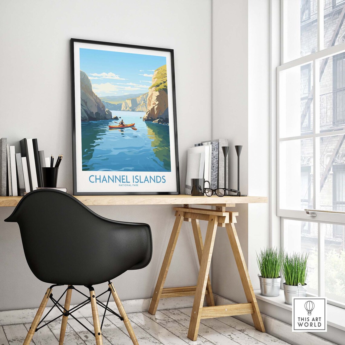 Channel Islands National Park Sea Kayak Cliff Cove Travel Poster - Image 4