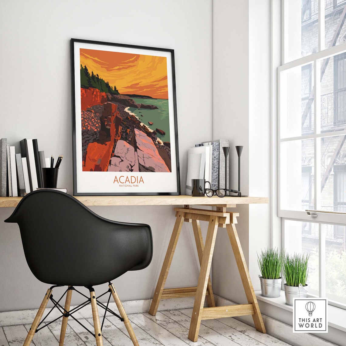 Acadia Travel Poster, Maine National Park Art Print - Image 4