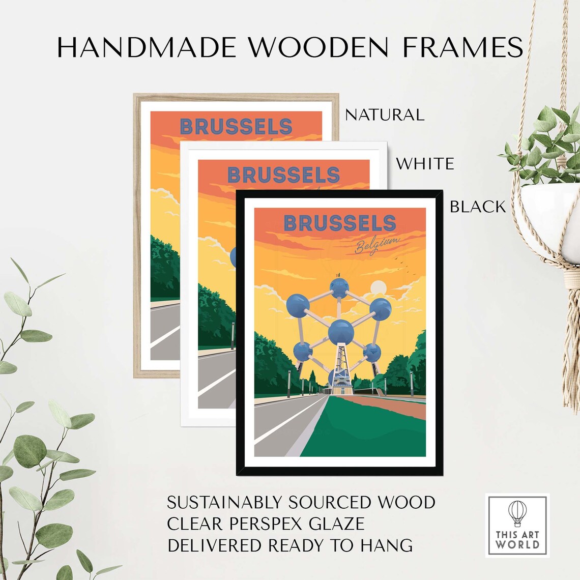 Brussels Belgium Travel Poster Wall Art Print - Image 2