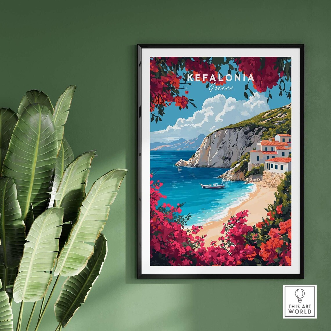 Kefalonia Travel Print Greece Travel Poster Kefalonia Artwork Poster Gift Greece Home Decor Kefalonia Illustration Art Lover Greeceprint - Image 2