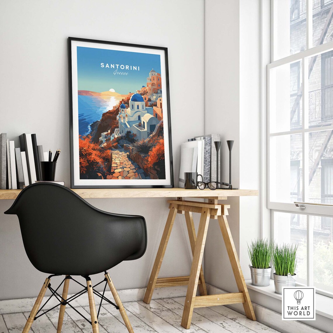 Santorini Travel Poster, Greece Birthday Gift - Image 4