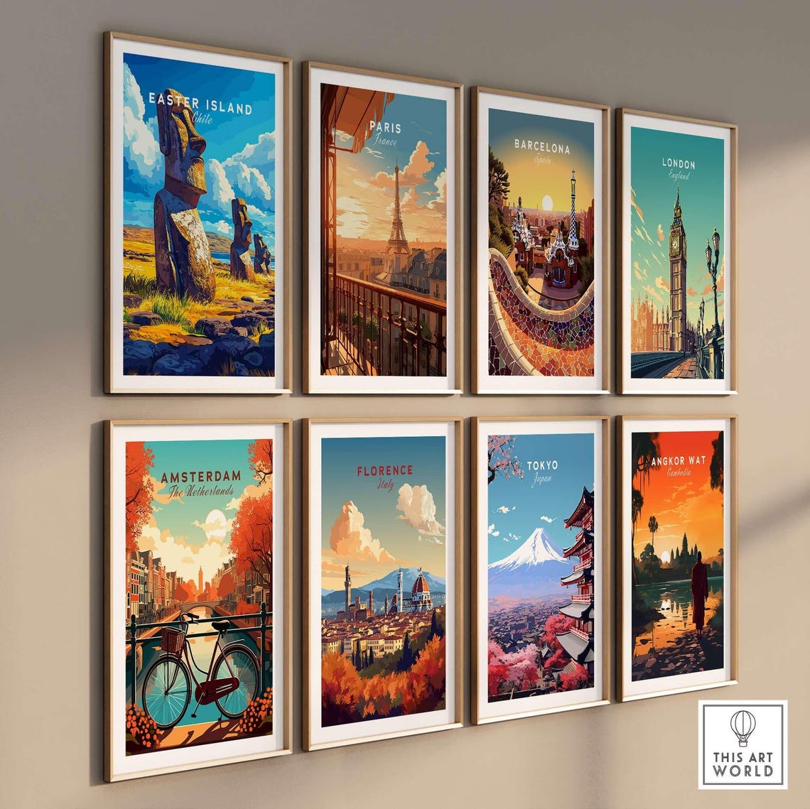 Ancient Easter Island Chile Moai Stone Statues Coast Travel Poster - Image 3