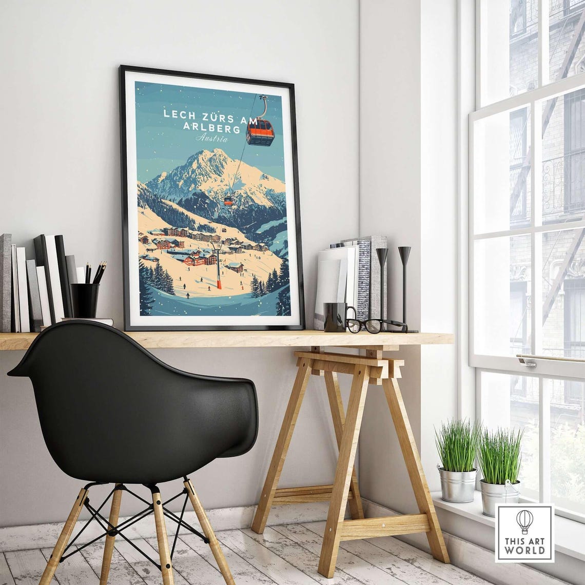 Lech Zrs Am Arlberg Ski Travel Poster - Image 4