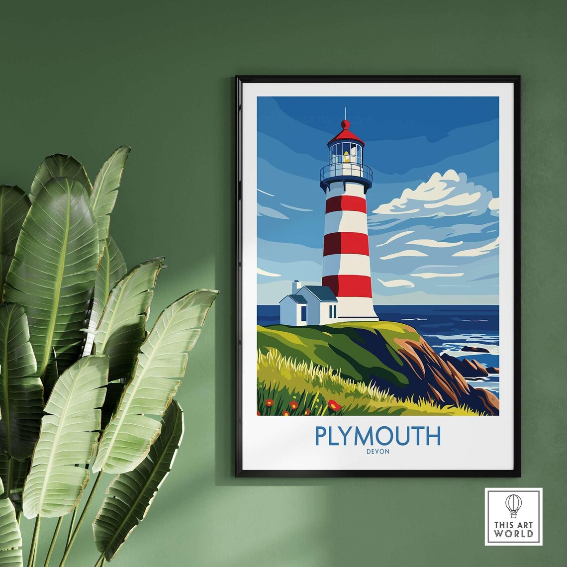 Plymouth Devon Smeaton's Tower Travel Poster - Image 2