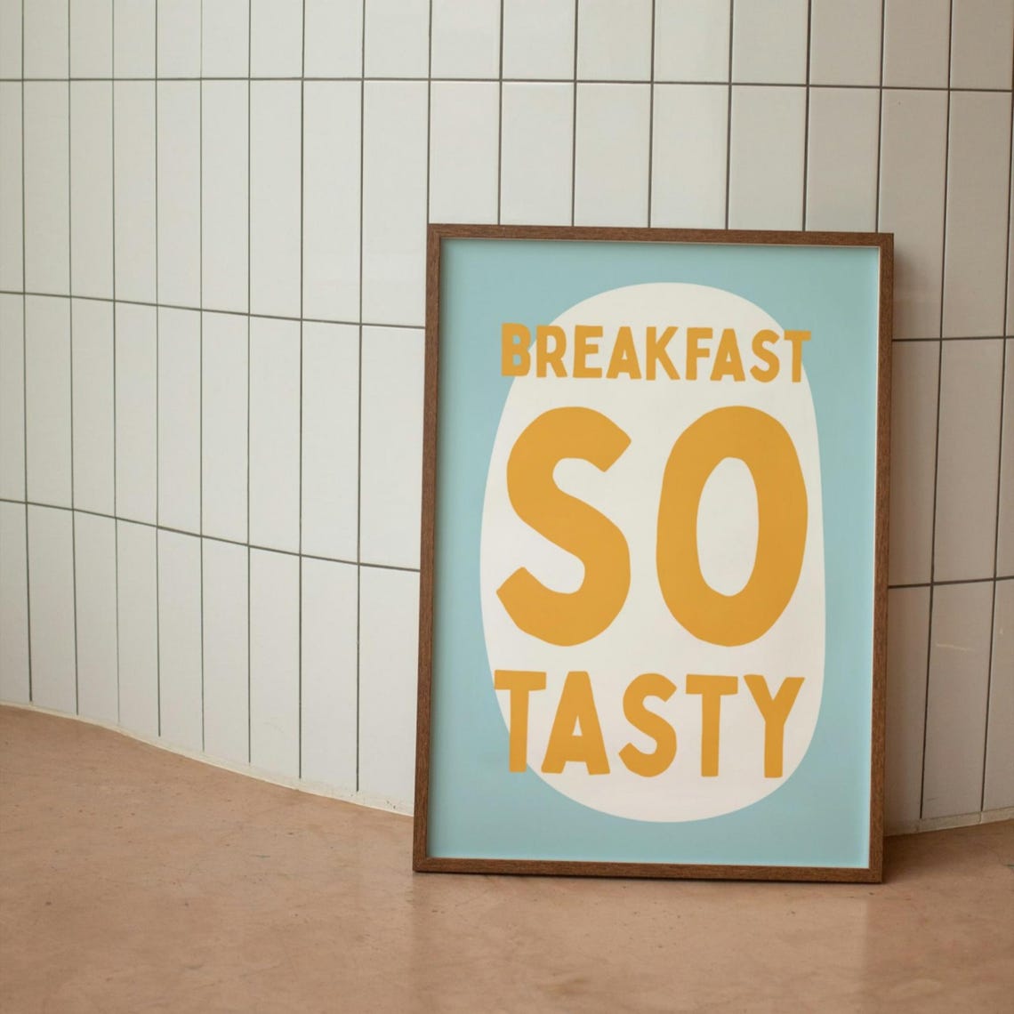 Breakfast So Tasty Retro Fried Egg Kitchen Diner Quote Poster