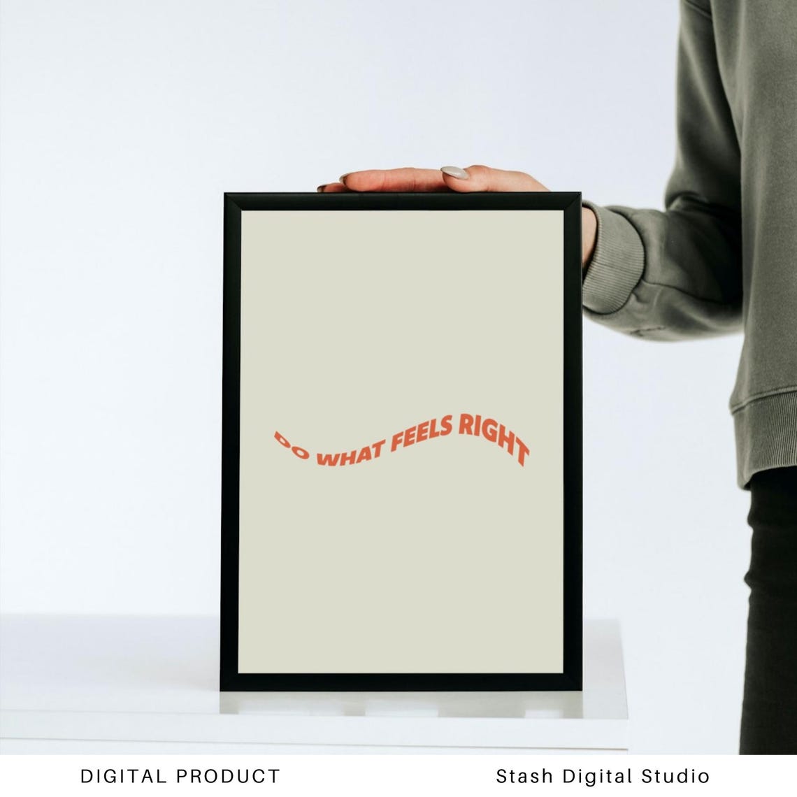 Do What Feels Right Wavy Orange Retro Typography Quote Poster - Image 4