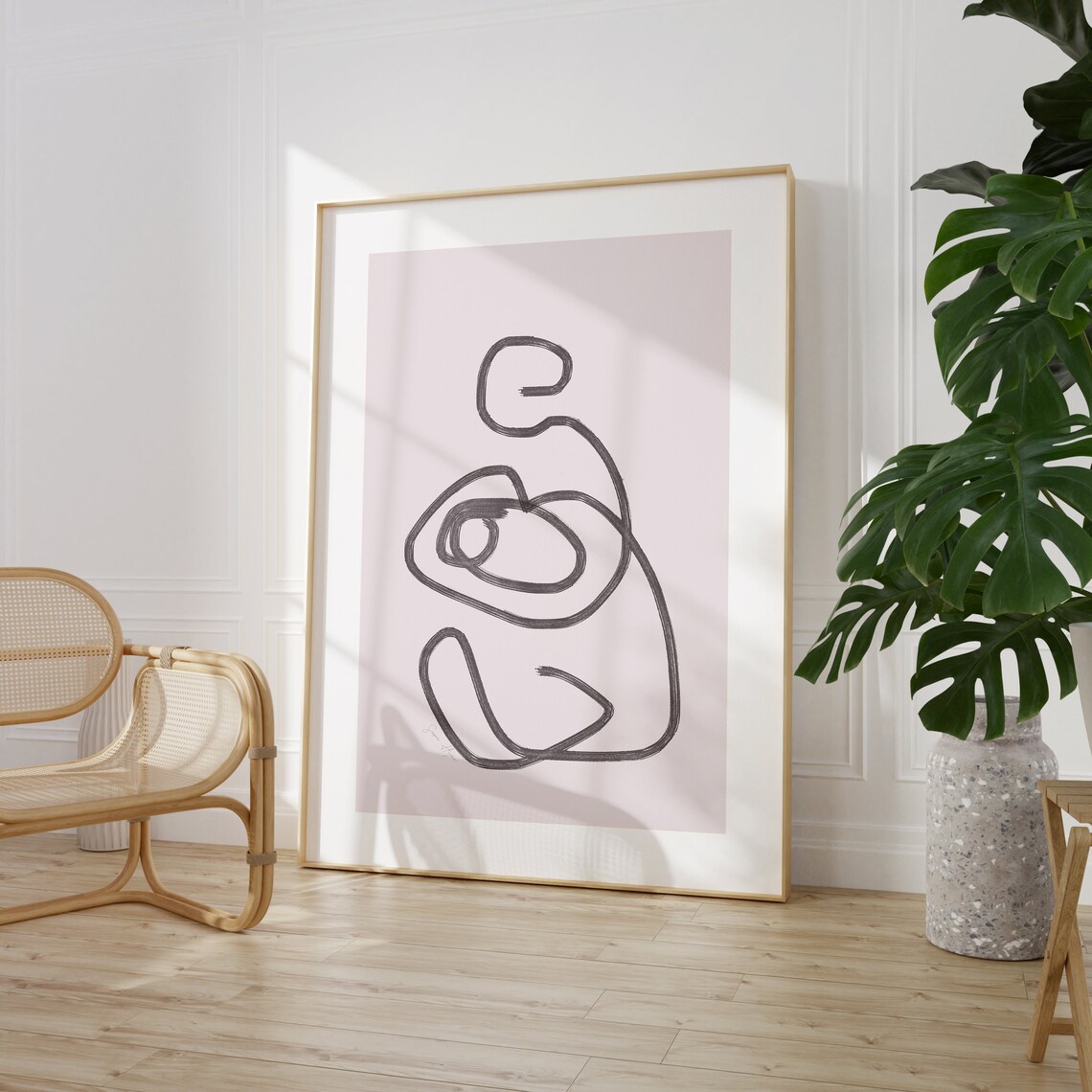 Abstract Motherhood Line Art, Pregnancy Drawing
