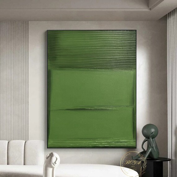 Green Minimalist Wall Painting Original Green Abstract Art Large Green Texture Painting Green Painting Modern Minimalist Textured Art