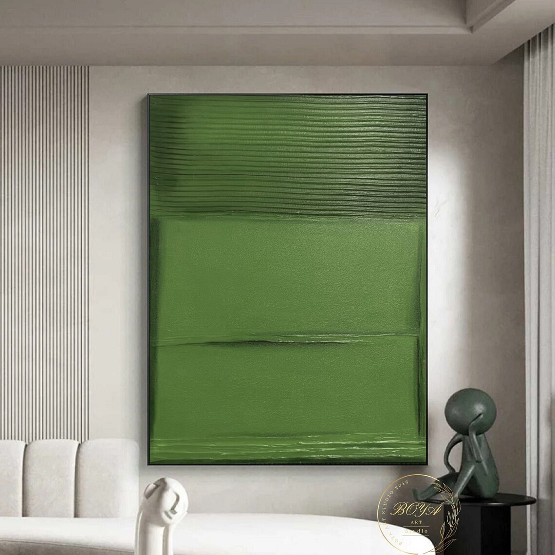 Green Minimalist Wall Painting Original Green Abstract Art Large Green Texture Painting Green Painting Modern Minimalist Textured Art