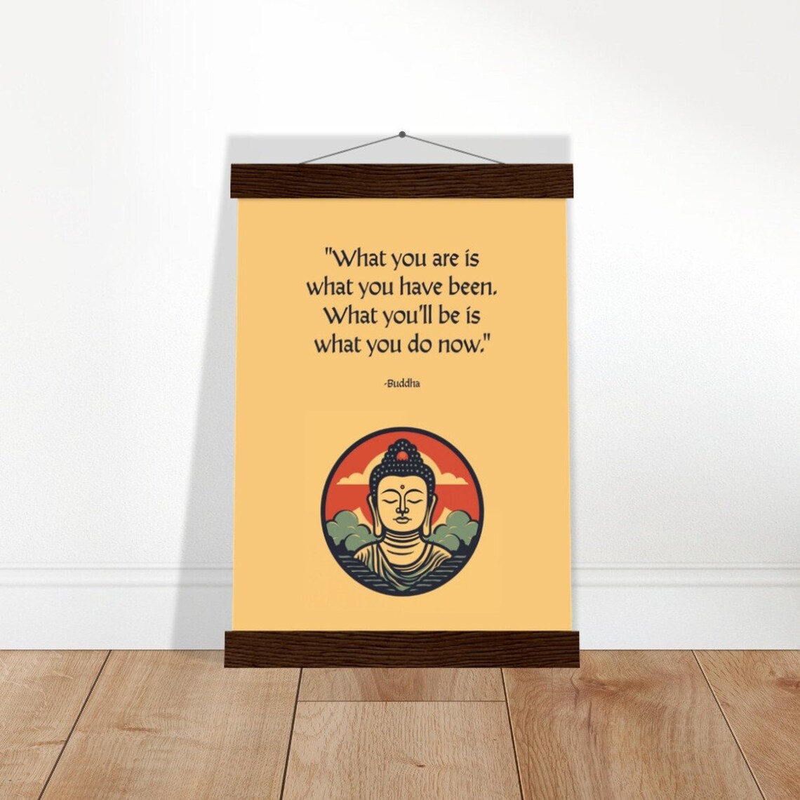 Buddha Quote Poster "What You'll Be Is What You Do Now" Goldenrod Zen Design - Image 3