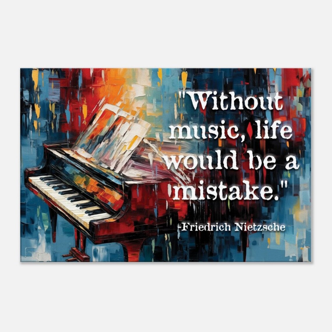 Friedrich Nietzsche Quote Poster "Without Music Life Would Be A Mistake" Piano - Image 4
