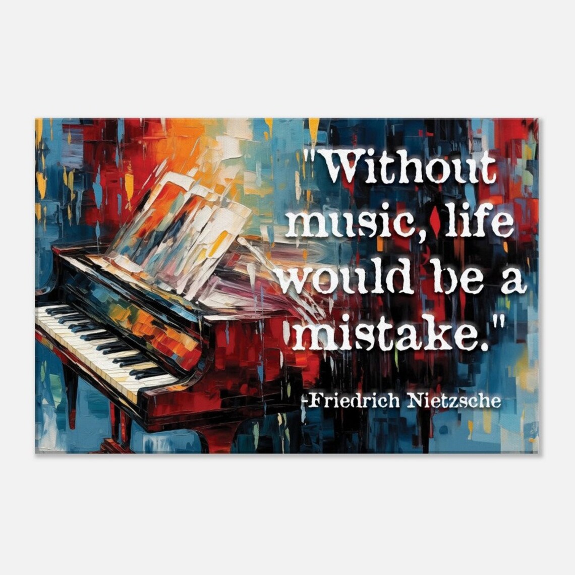 Friedrich Nietzsche Quote Poster "Without Music Life Would Be A Mistake" Piano - Image 3