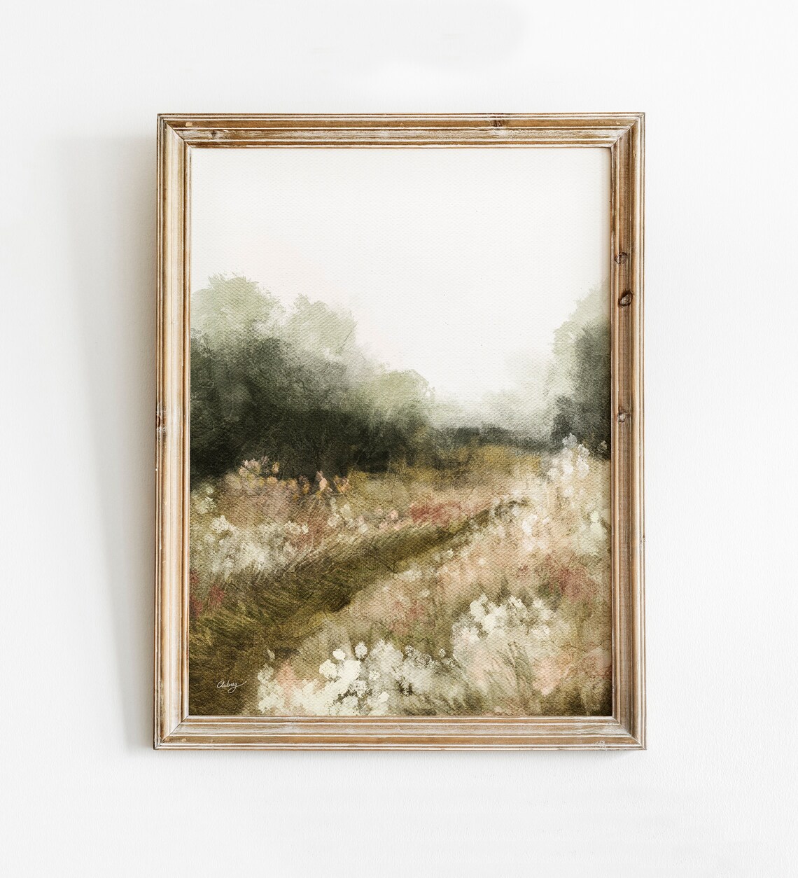 Rustic Summer Landscape Print, Country Farmhouse Decor