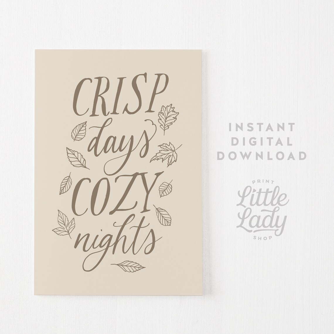 Cozy Fall Neutral Autumn Decor Sayings Art Print