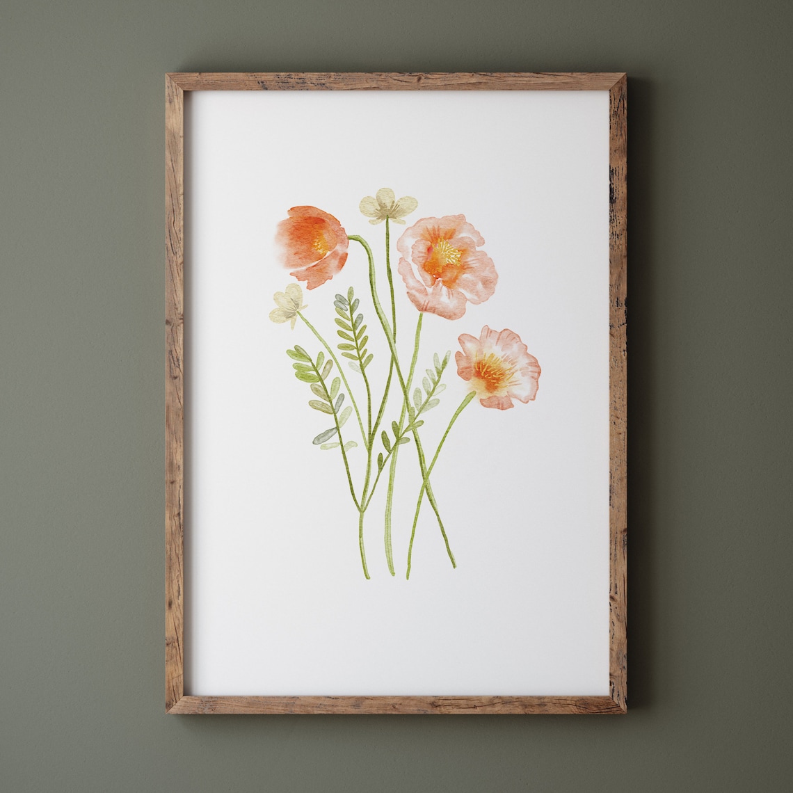 Flower Wall Art Vintage Style Floral Print - Image 3