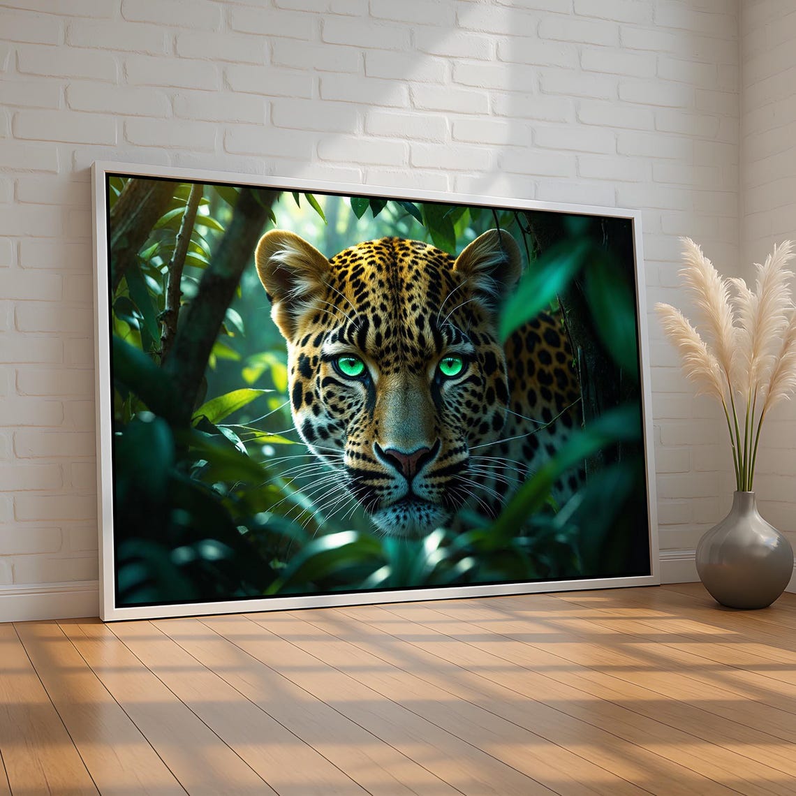 Leopard Green Eyes Jungle Close Up Wildlife Photography Art Print