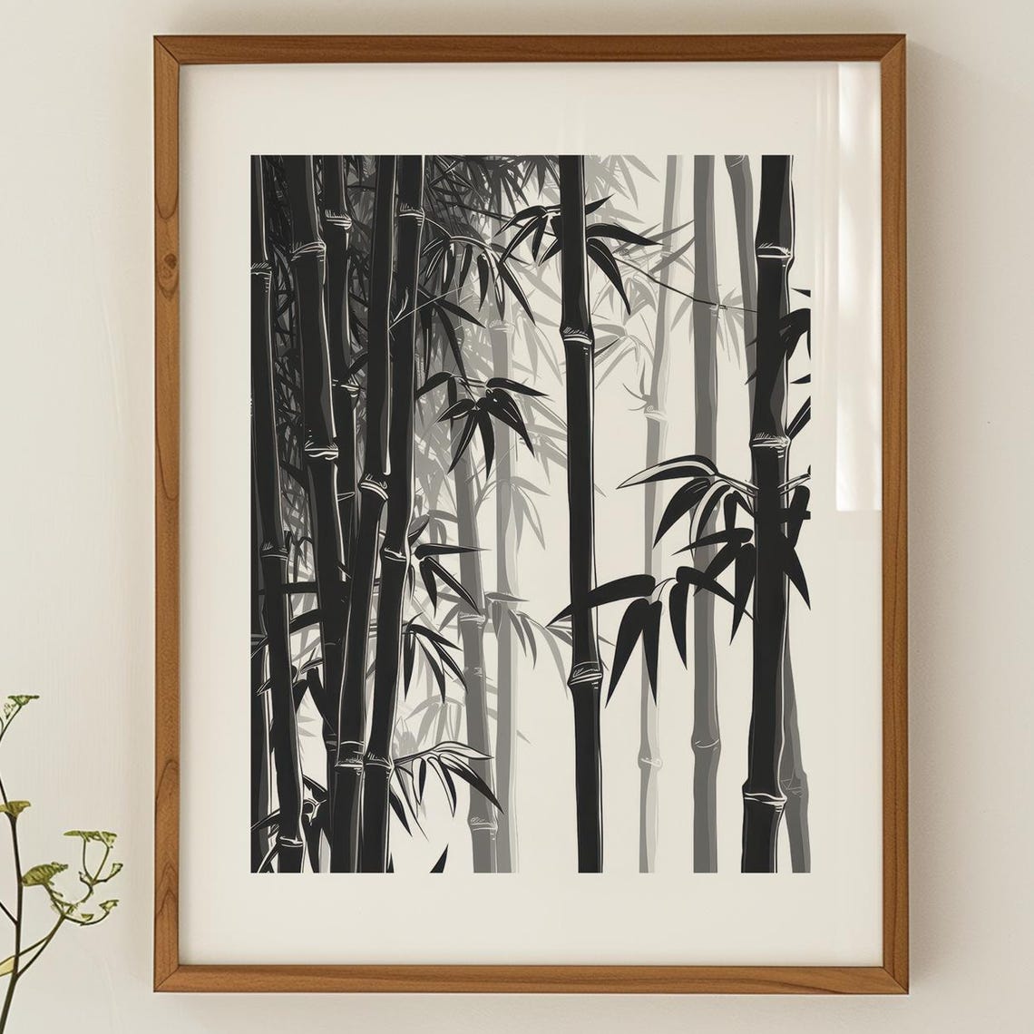 Bamboo Grove Silence Japandi Zen Bamboo Wall Art Minimalist Nature Poster For Tranquil Decor