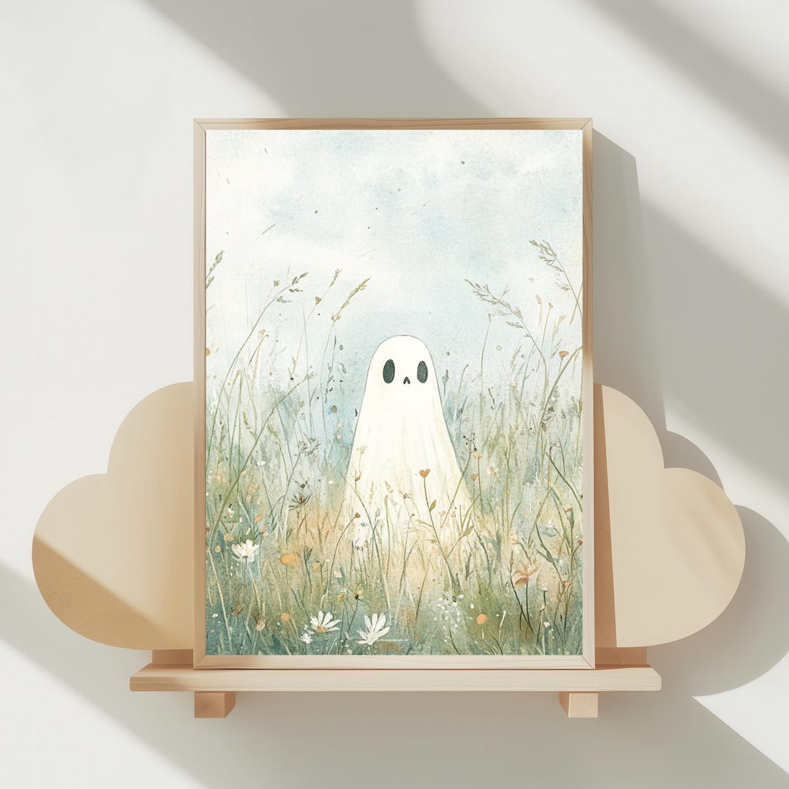 Whimsical Watercolor Print Pastel Halloween Decor