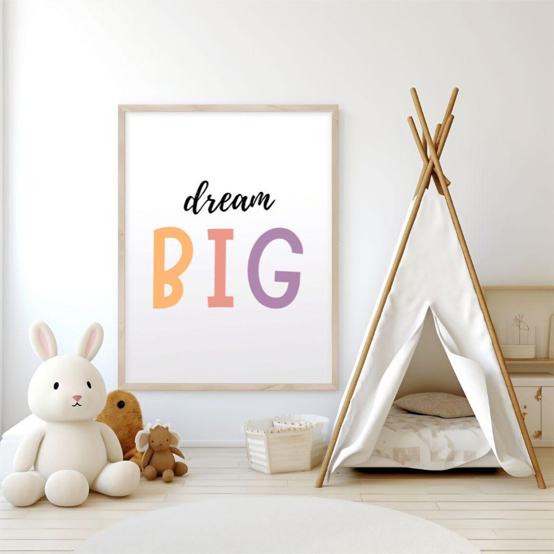 Dream Big Colorful Pastel Motivational Kids Room Decor Poster - Image 3