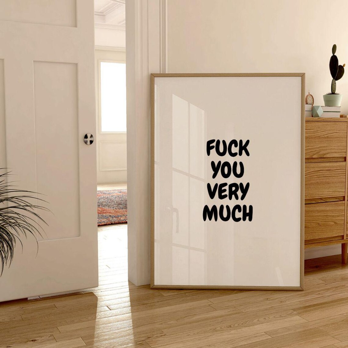 Fuck You Very Much Funny Bubble Letters Explicit Quote Poster - Image 3