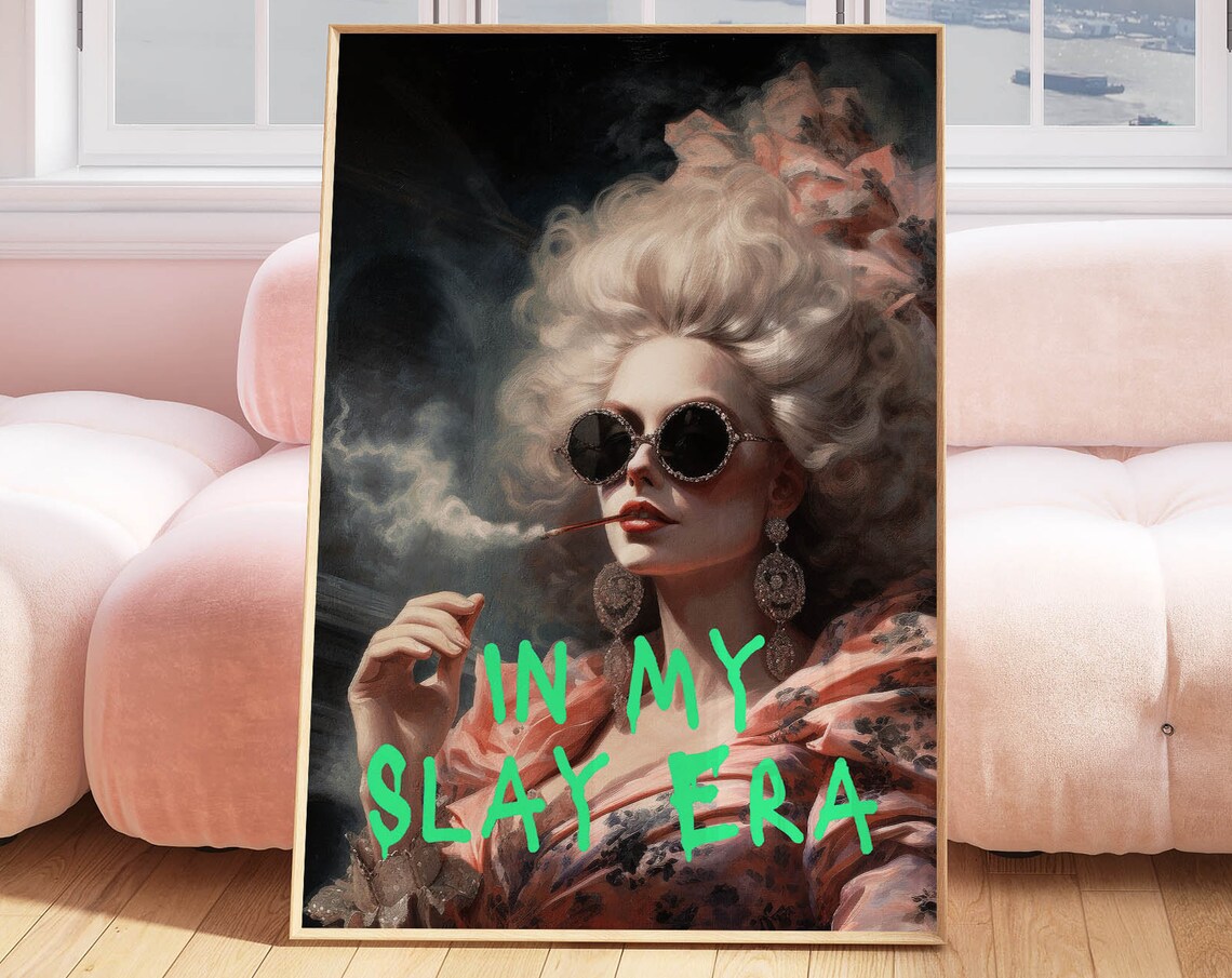 Altered Art Trendy Maximalist Funny Vintage Poster