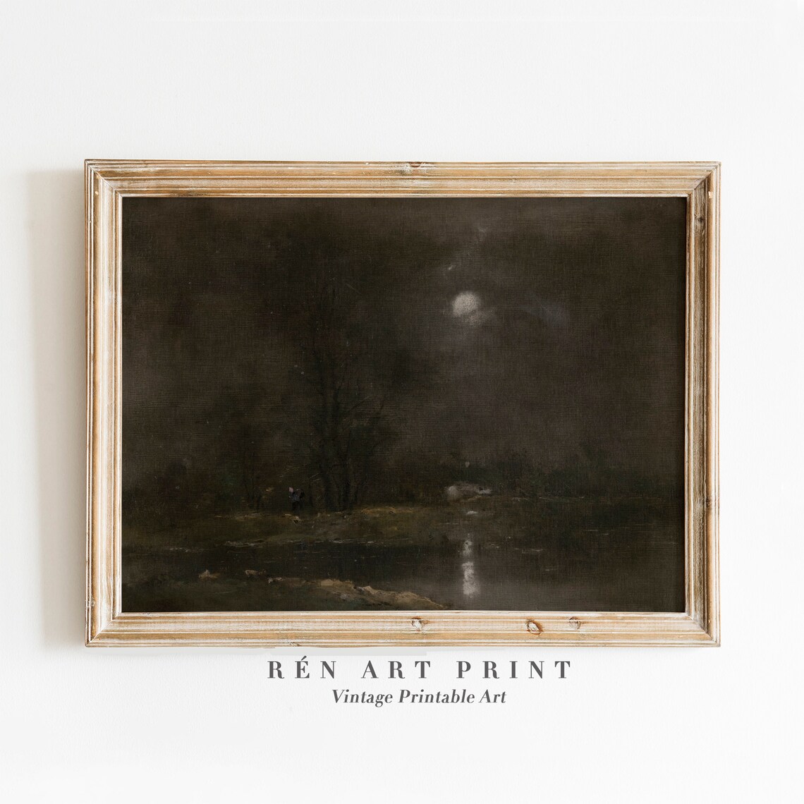 Moody Landscape Painting, Dark Cottagecore Art Print