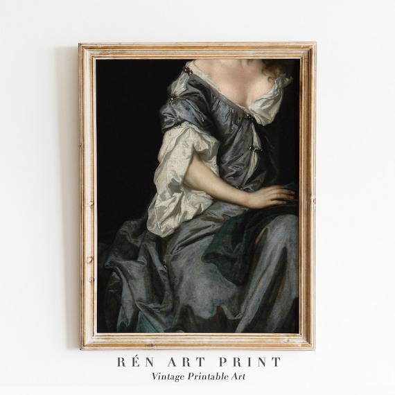 Victorian Woman Painting Dark Academia Wall Art Print
