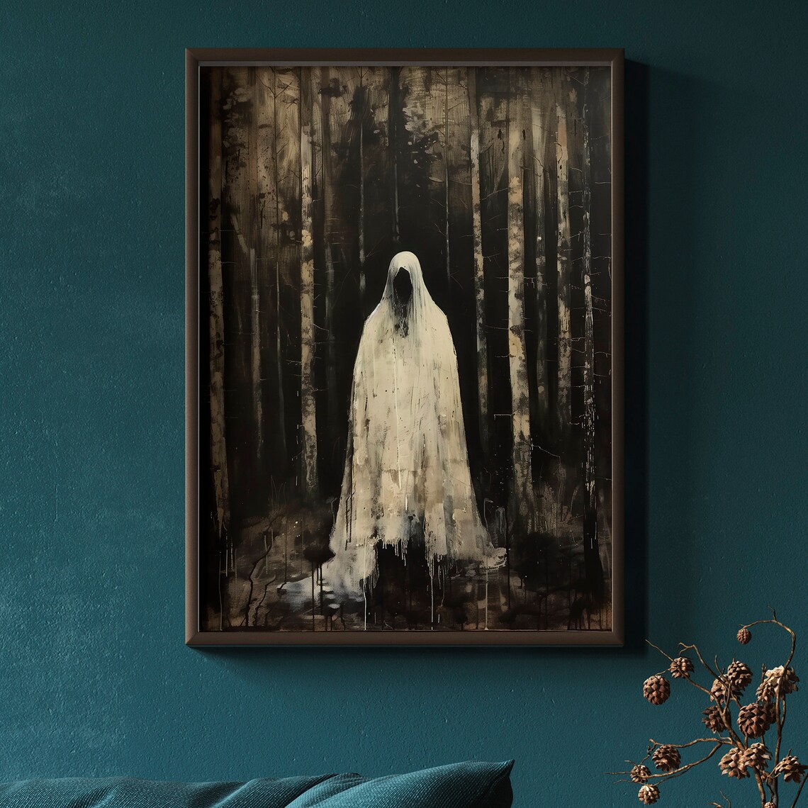 Vintage Halloween Art Print, Gothic Moody Decor - Image 2
