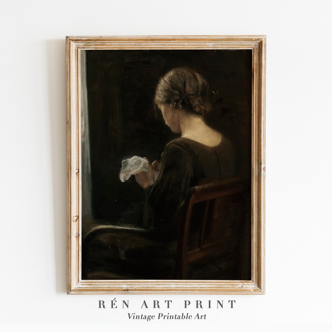 Antique Woman Portrait Print, Moody Vintage Style - Image 3