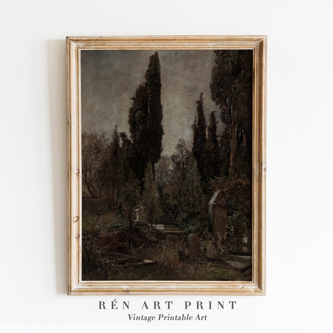 Moody Landscape Painting Wall Art Antique Oil Painting Vintage Dark Landscape Painting Moody Wall Art