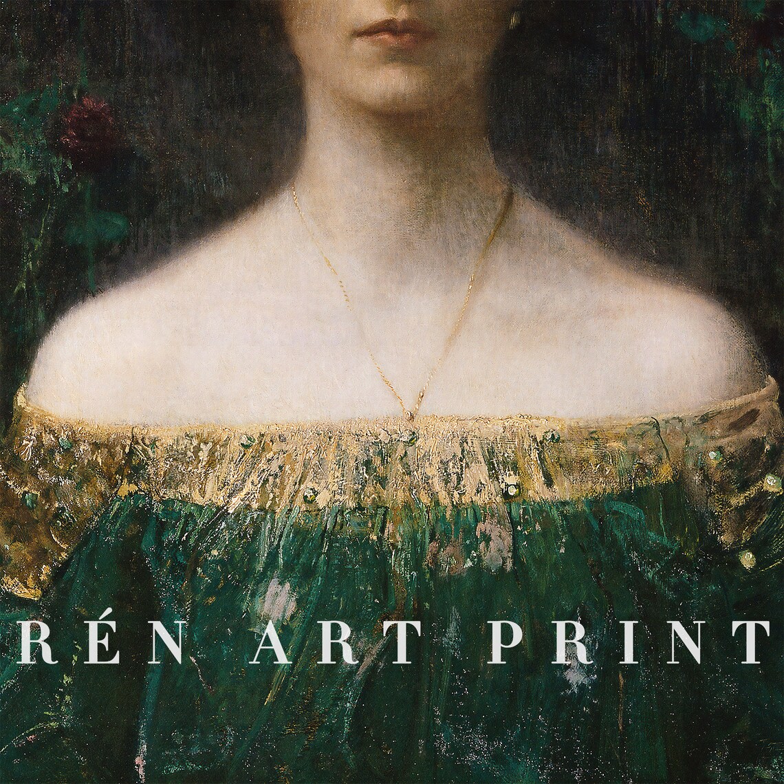 Vintage Woman Portrait Art Print, Dark Academia Decor - Image 3