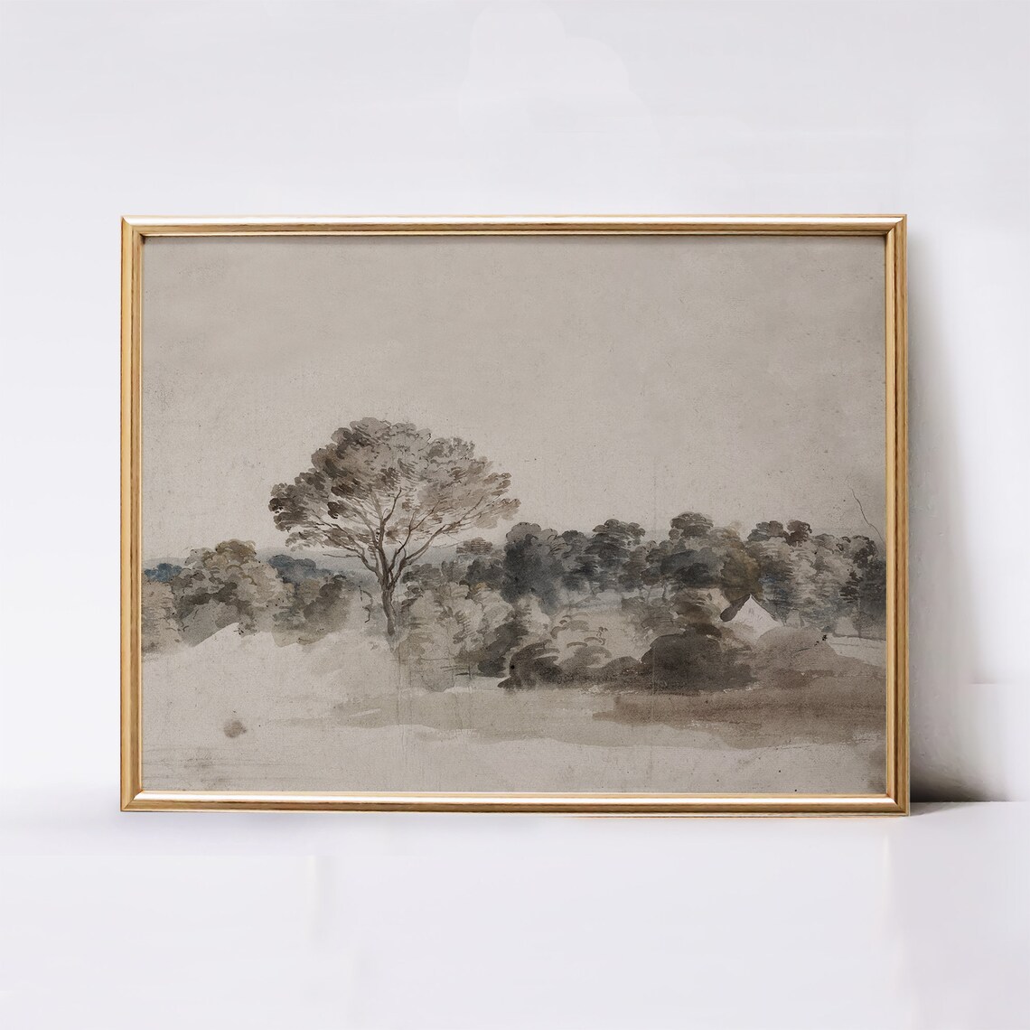 Vintage Landscape Painting Art Print, Farmhouse Decor - Image 2