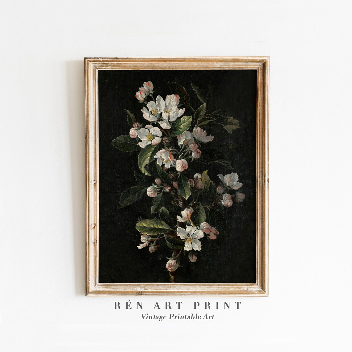 Dark Tulips Still Life Painting, Vintage Floral Art Print