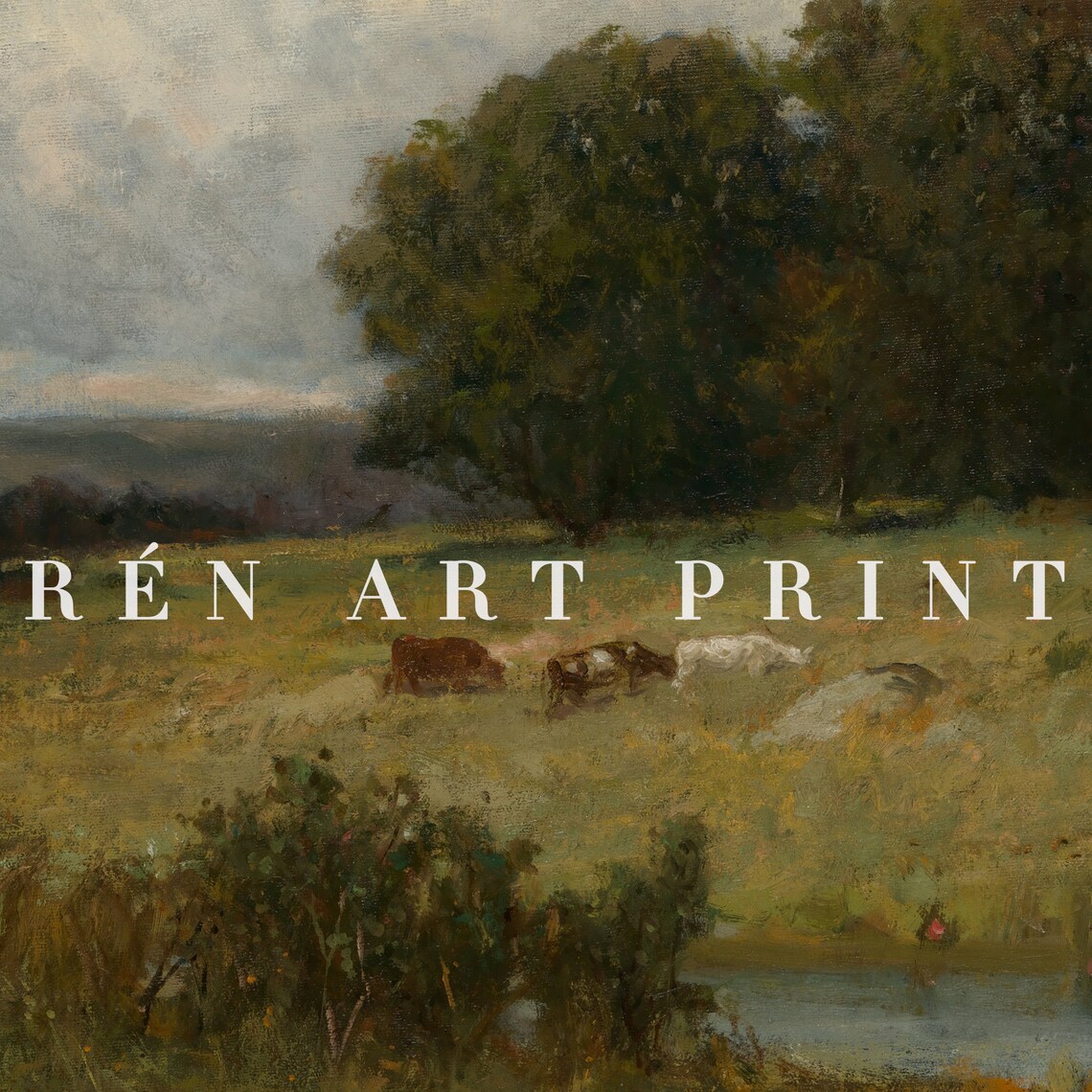 Antique Landscape Print, Vintage Summer Farmhouse Decor - Image 3