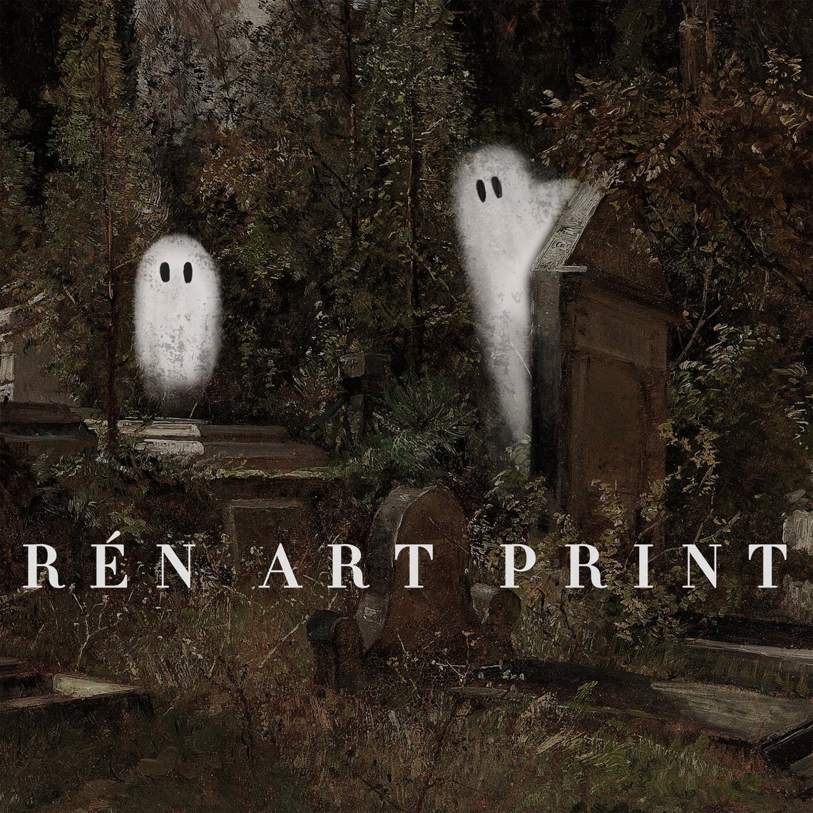 Cute Ghost Vintage Halloween Art Print, Autumn Decor - Image 3