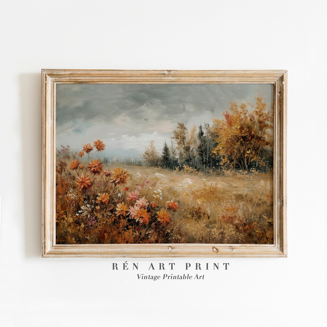 Autumn Landscape Vintage Rustic Art Print