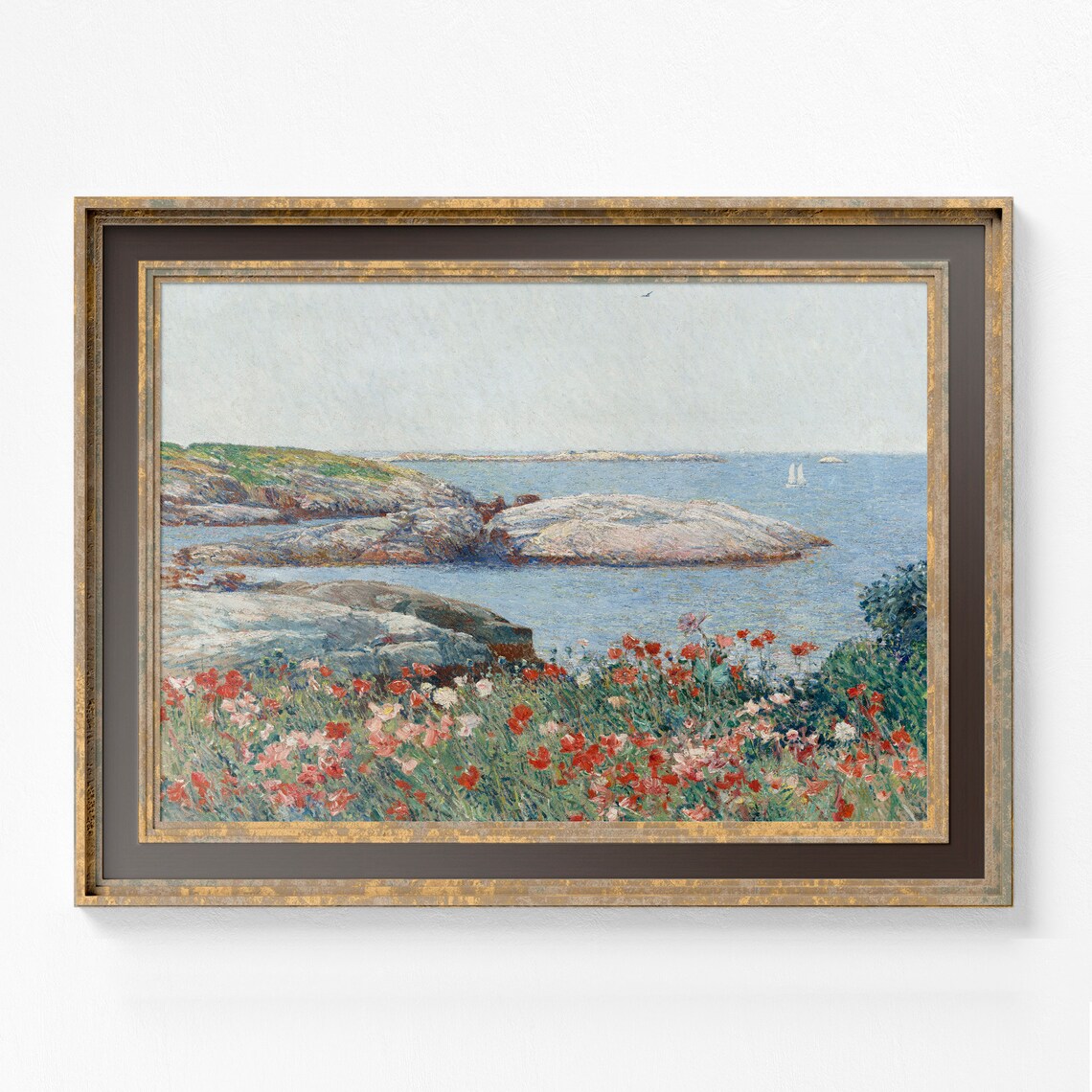 Spring On The Sea Coast Vintage Oil Painting Art Print - Image 2