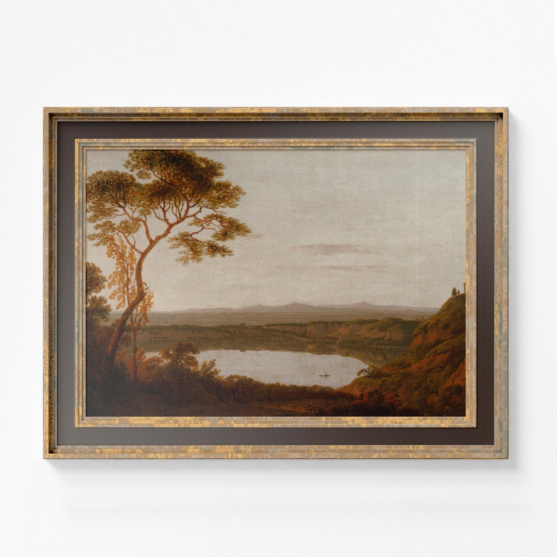 Misty Lake Mountain Vintage Landscape Calm Water Serene Nature Poster - Image 3
