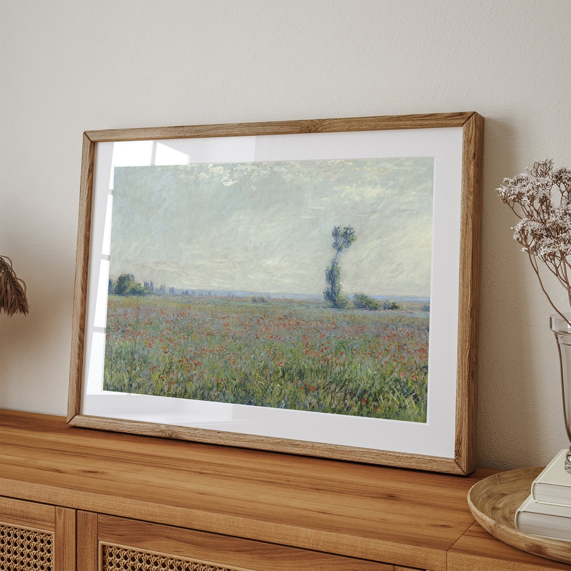 Impressionist Poppy Flower Field Vintage Meadow Painting Art Poster - Image 3