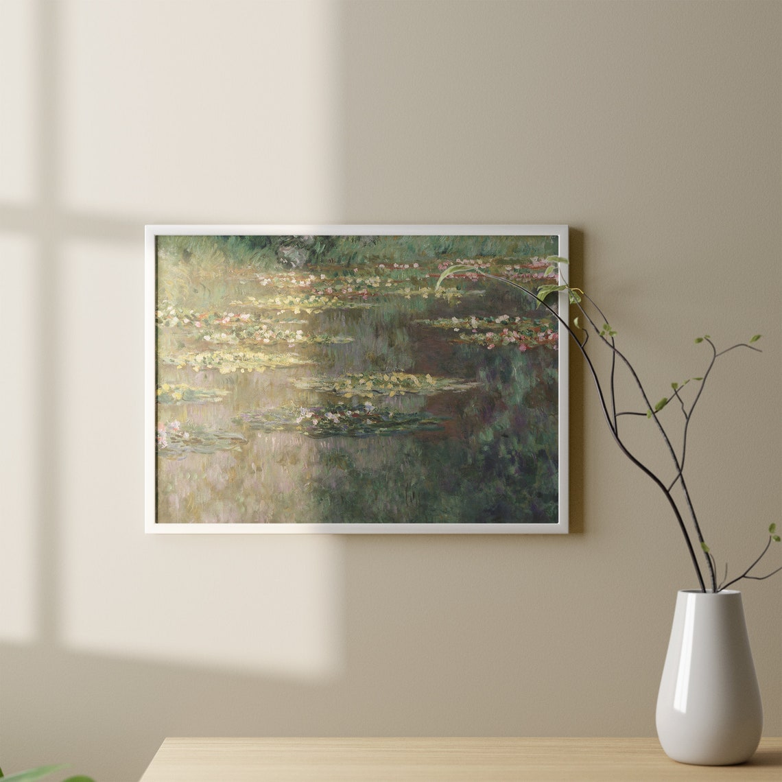 Claude Monet Water Lilies Impressionist Pond Painting Vintage Print - Image 2