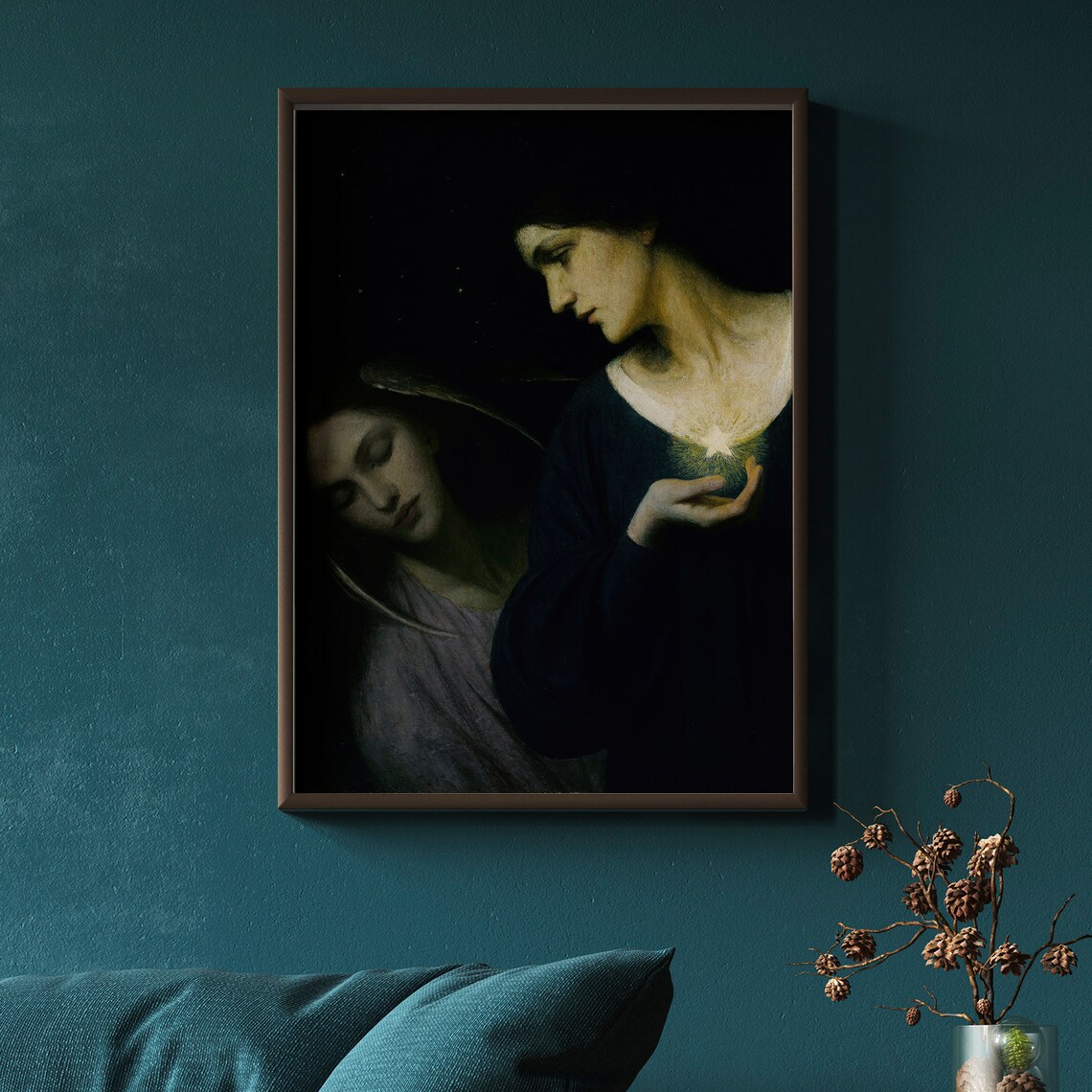 Night and Her Daughter Sleep Mythology Painting Vintage Print - Image 2