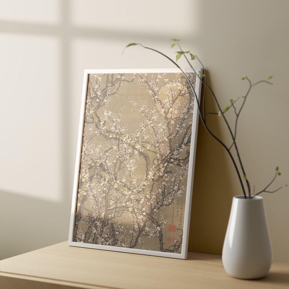 Vintage Japanese White Blossom by Ito Jakuchu - Image 3