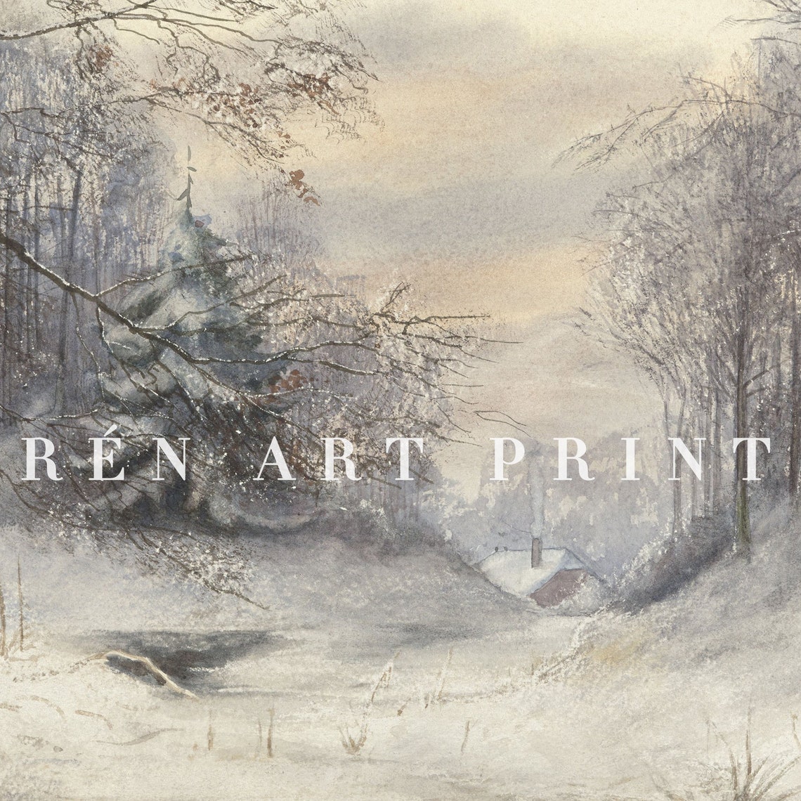 Snowy Winter Forest with Bare Branches Soft Glow Frame TV Poster - Image 3