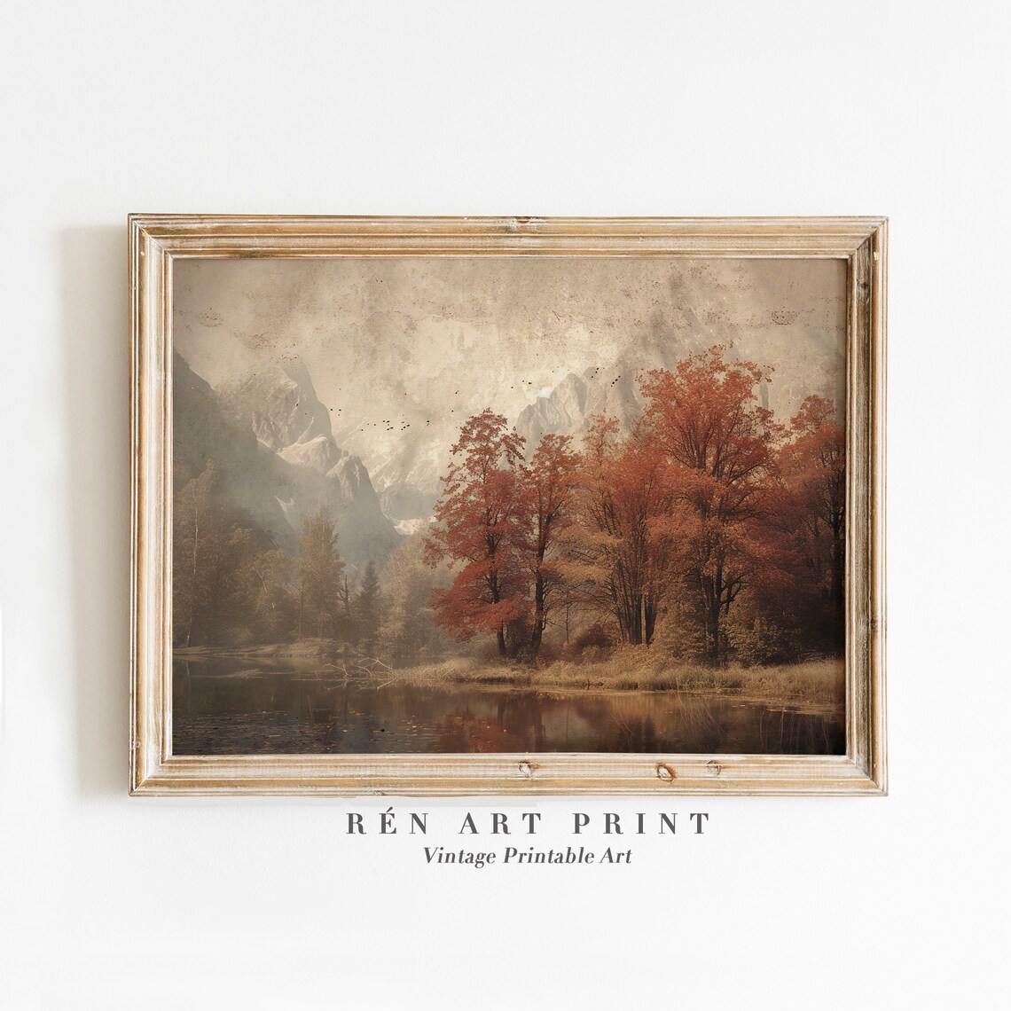 Fall Landscape Oil Painting Vintage Art Print