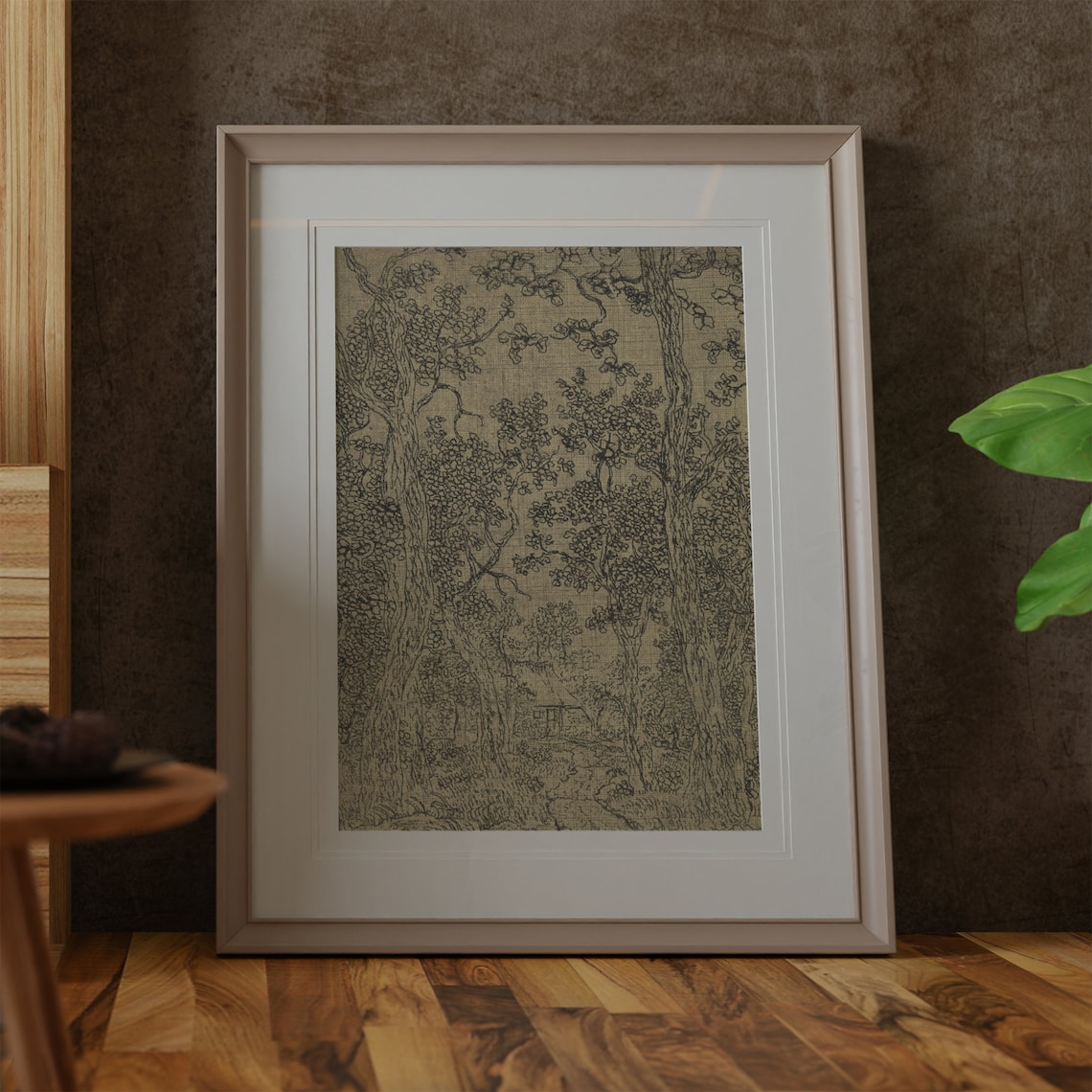 Vintage Sketch Antique Woodland Landscape Art Print - Image 3