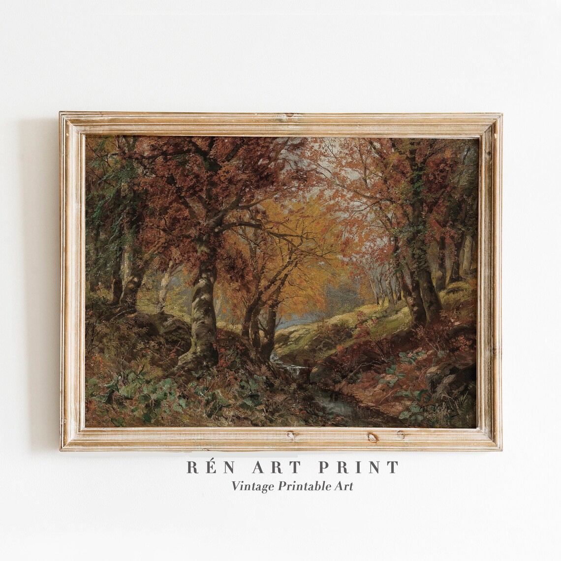 Vintage Autumn Painting, Rustic Fall Wall Art